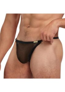 Banana Cabana Mesh G-String - Small/Medium - Black