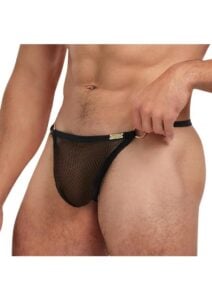 Banana Cabana Mesh G-String - Large/XLarge - Black