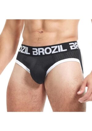 Brozil Ultra Sports Mesh Bulge Brief - Small/Medium - Black