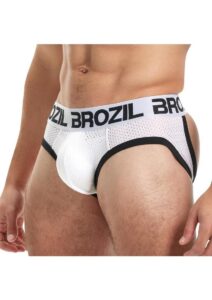 Brozil Ultra Sports Mesh Bulge Brief - Large/XLarge - White