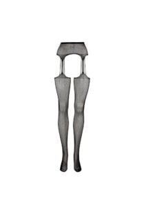 Le Desir Suspender Rhinestone Pantyhose - O/S - Black