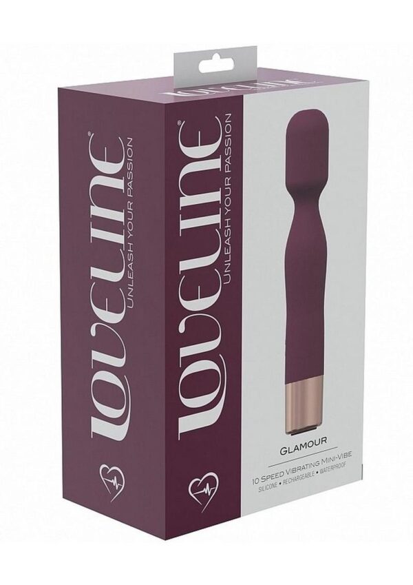 LoveLine Glamour Silicone Rechargeable 10 Speed Mini Wand - Burgundy