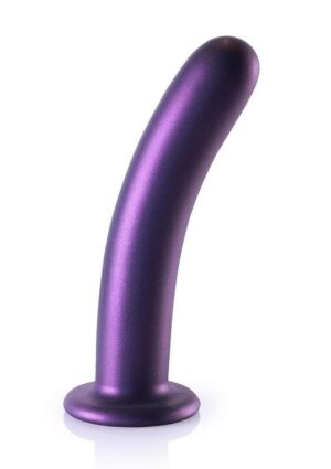 Ouch! Smooth G-Spot Silicone Dildo 7in - Metallic Purple