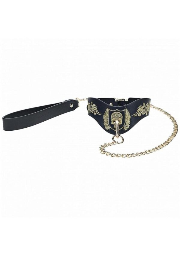 Ouch! London Collection Collar with Leash - Black