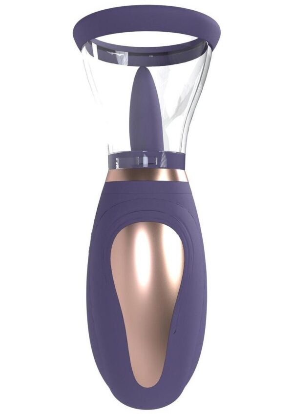 Pumped Enhanced Automatic 13 Speed Silicone Rechargeable Vulva and Breast Pump - Purple