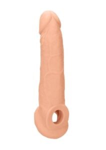 RealRock Skin Penis Extender with Rings 9in - Vanilla