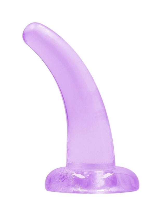 RealRock Crystal Clear Non Realistic Dildo with Suction Cup 4.7in - Purple