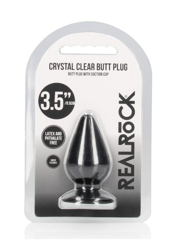 RealRock Crystal Clear Anal Plus 3.5in - Black