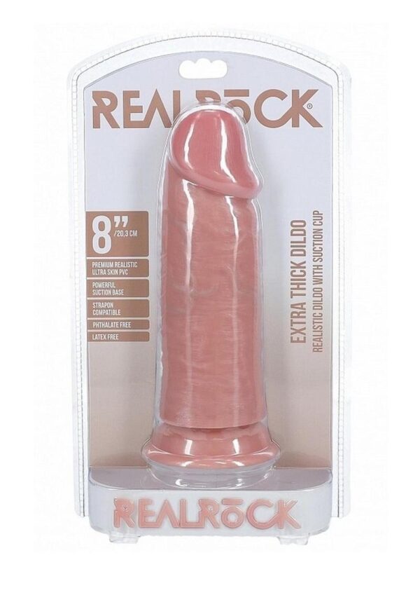 RealRock Ultra Realistic Skin Extra Thick No Balls 8in - Vanilla