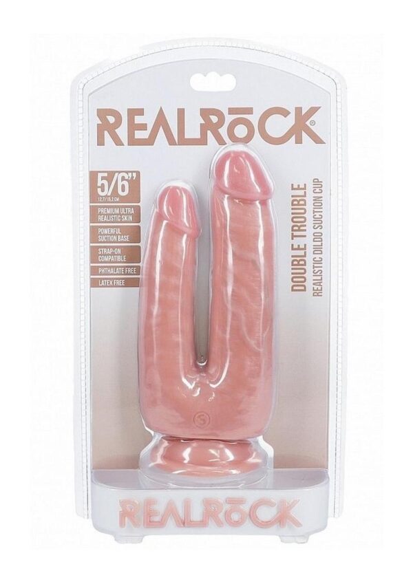 RealRock Ultra Realistic Skin Double Trouble 5in/6in - Vanilla