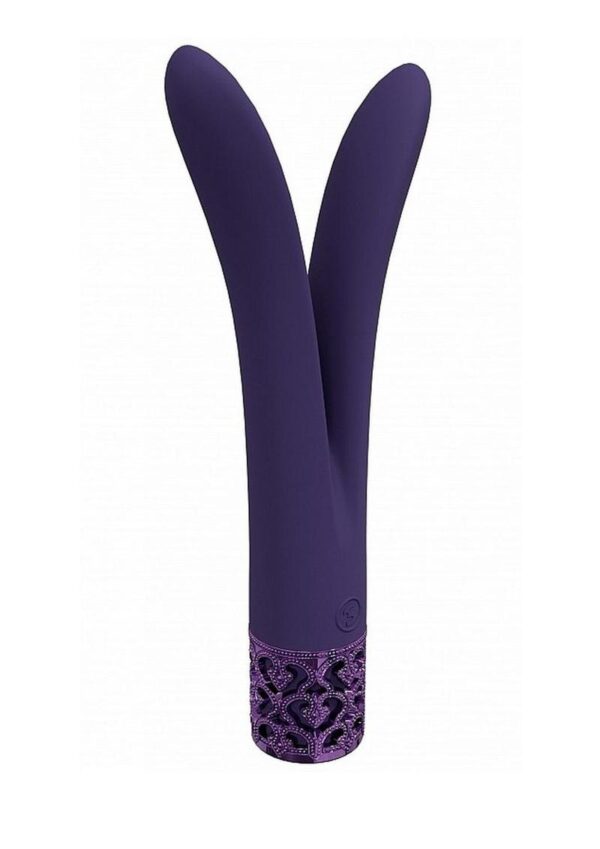 Royal Gems Dueling Queens Rechargeable Silicone Vibrator - Purple