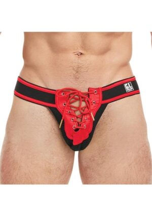 Goal Line Lace-Up Jockstrap - Small/Medium - Red