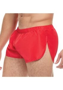 Goal Line Extreme Split Booty Shorts - Large/XLarge - Red