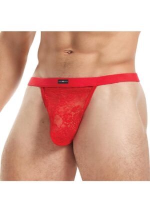 Lace King Lace G-String - Large/XLarge - Red