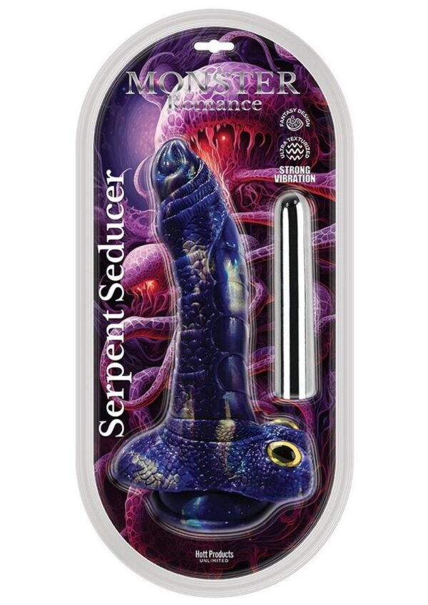 Monster Romance Serpent Seducer Rechargeable Silicone Dong - Purple/Multicolor