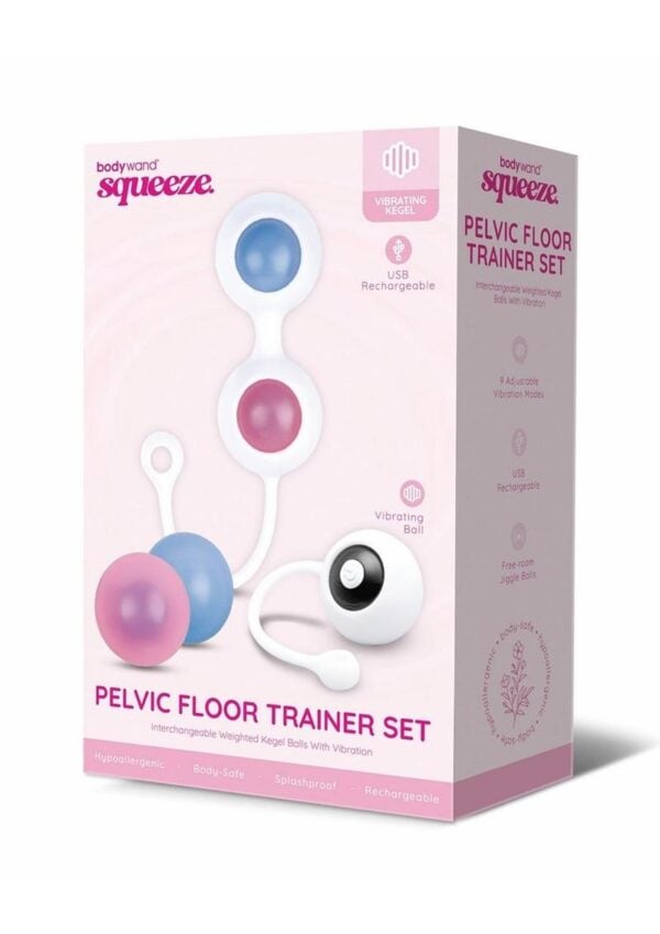 Bodywand Squeeze Vibrating Silicone Rechargeable Pelvic Floor Trainer Set Weighted 18-29G