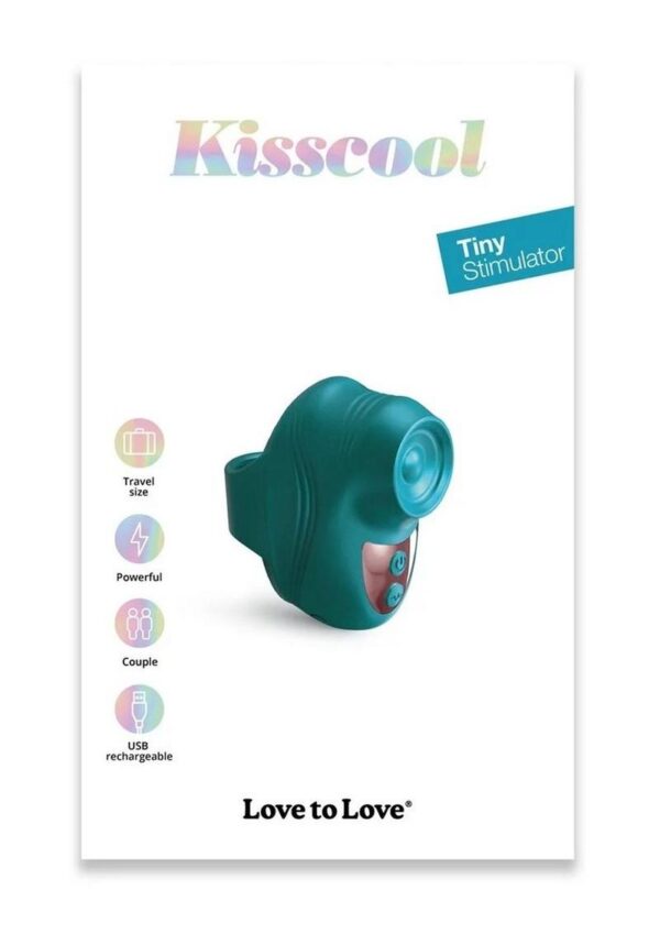 Love to Love Kisscool Rechargeable Silicone Finger Vibrator - Iridescent Teal