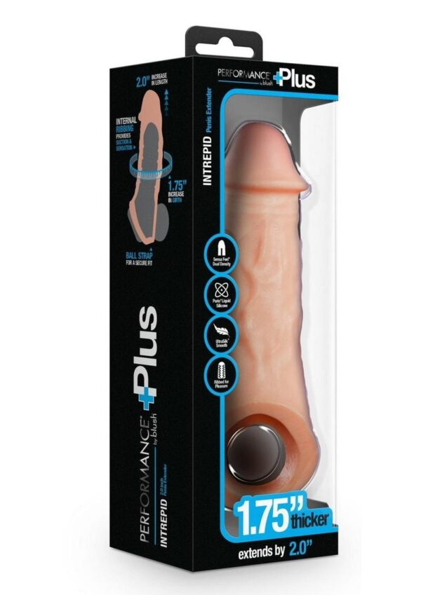 Performance Plus Intrepid Silicone Penis Xtender 2in- Vanilla