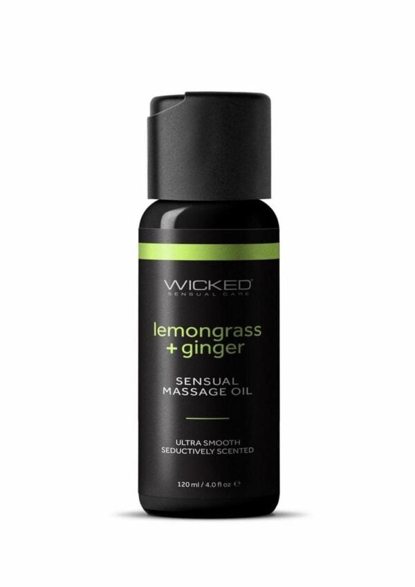 Wicked Sensual Massage Oil 4oz - Lemongrass And Ginger