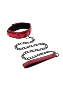 Sex and Mischief Ex`s andamp; Oh`s Collar and Leash - Red/Black