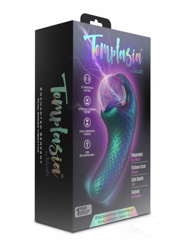 Temptasia Enchanted Serpent Rechargeable Silicone Dual Vibrator - Multicolor