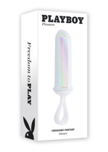 Playboy Orgasmic Fantasy Rechargeable Silicone Bullet - White/Purple