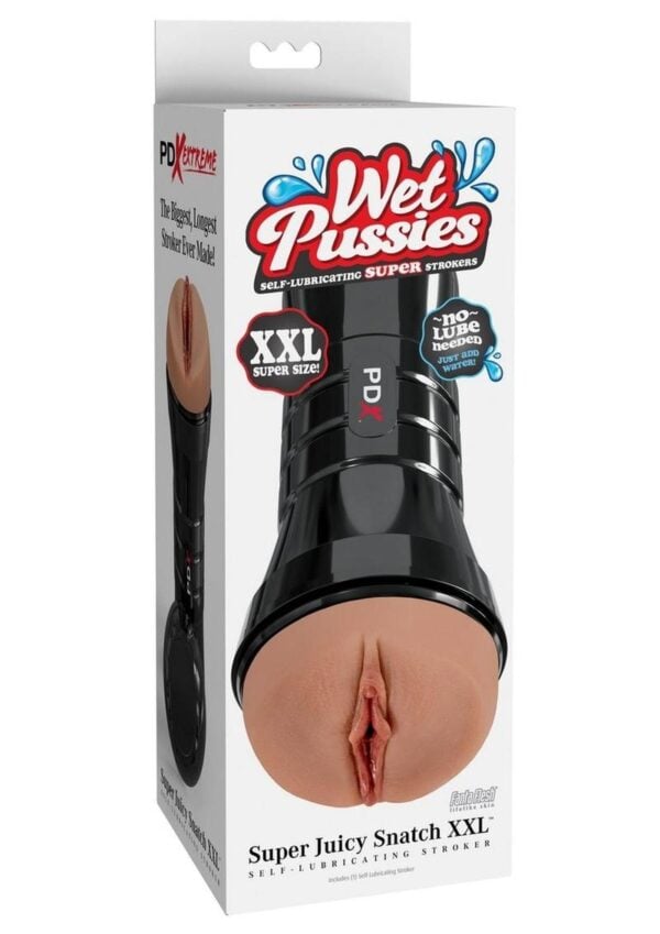 PDX Extreme Wet Pussies Super Juicy Snatch XXL Self Lubricating Stroker - Caramel