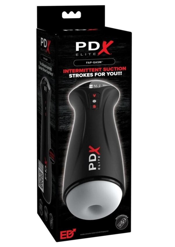 PDX Elite Fap-Gasm Rechargeable Male Masturbator - Black/Frosted