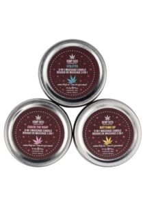 Earthly Body 2025 Hemp Seed 3 in 1 Valentine Candle Trio Bag 1.75oz