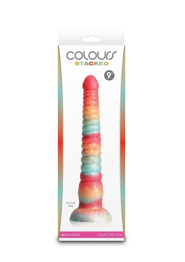 Colours Stacked Silicone Dildo 9in - Red/Gold