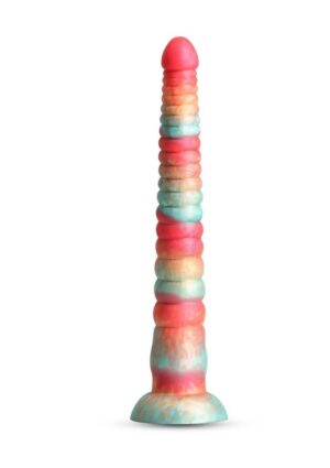 Colours Stacked Silicone Dildo 12in - Red/Gold