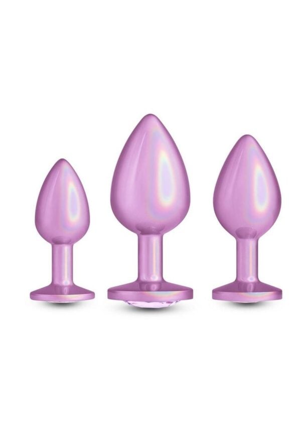 Rear Assets Trainer Chrome Plated Anal Plugs Kit (3pc Set) - Iridescent Pink