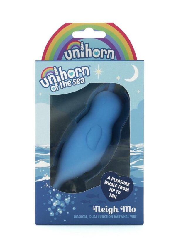 Unihorn of the Sea Neigh Mo The Narwhal Rechargeable Silicone Vibrator - Blue