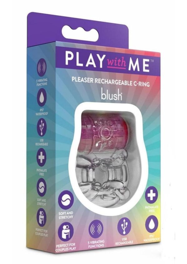 Play With Me Pleaser Rechargeable Cock Ring - Pink