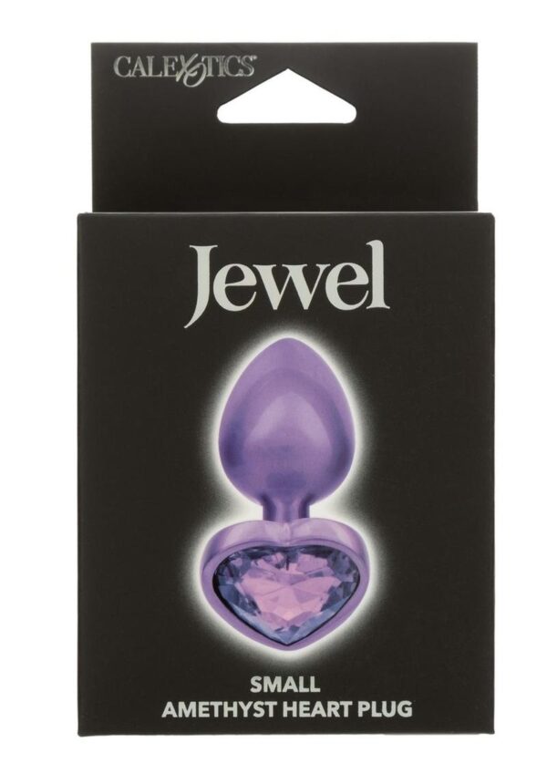 Jewel Amethyst Heart Anal Plug - Small - Purple