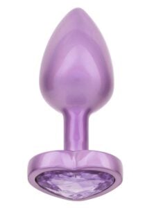 Jewel Amethyst Heart Anal Plug - Small - Purple