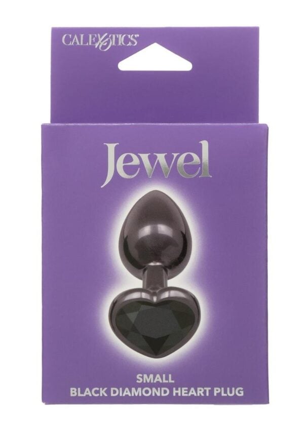 Jewel Black Diamond Heart Anal Plug - Small - Black