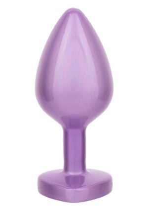 Jewel Amethyst Heart Anal Plug - Large - Purple