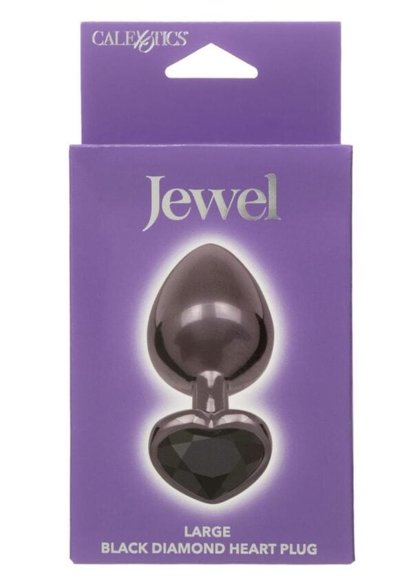 Jewel Black Diamond Heart Anal Plug - Large - Black