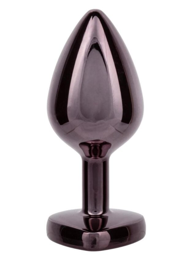 Jewel Black Diamond Heart Anal Plug - Large - Black