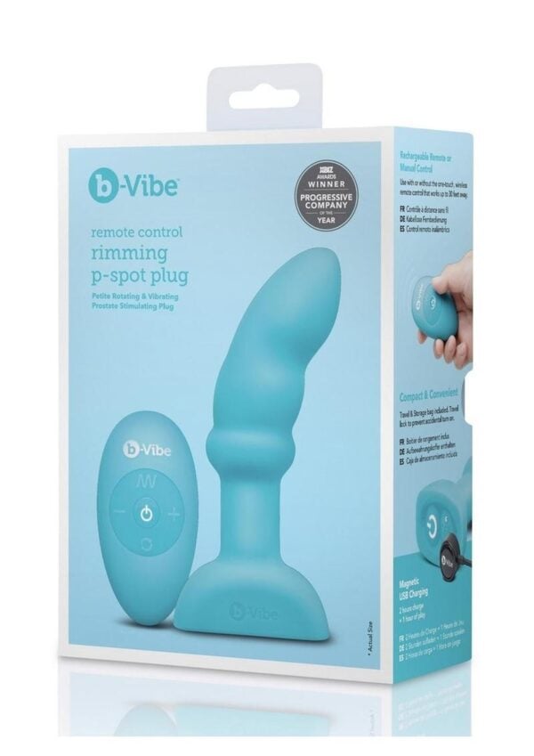 B-Vibe Remote Control Rimming P-Spot Rechargeable Silicone Plug - Teal