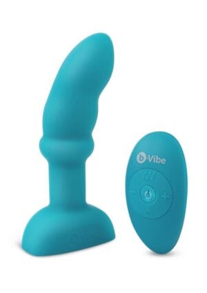 B-Vibe Remote Control Rimming P-Spot Rechargeable Silicone Plug - Teal