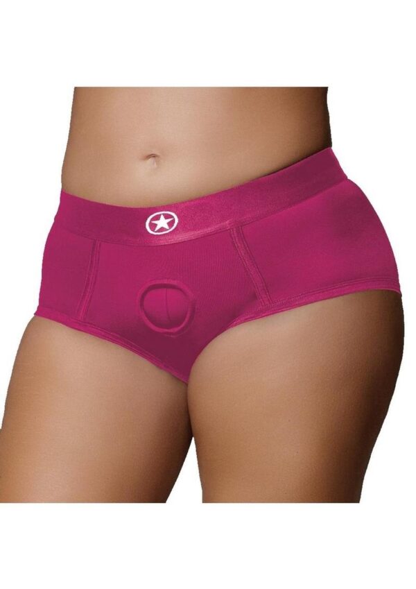 Ouch! Vibrating Strap-On Brief Rechargeable - XL/2XL - Pink