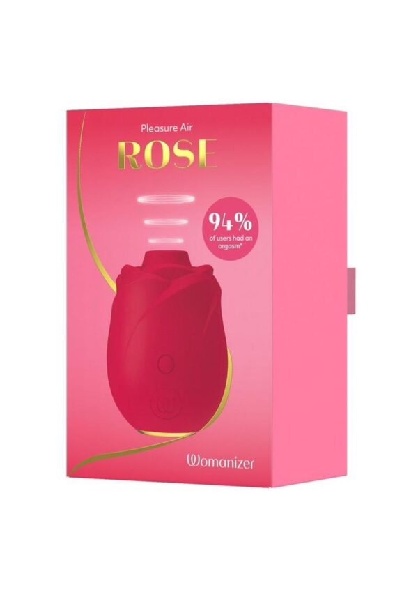 Womanizer Rose Rechargeable Silicone Air Pulse Clitoral Vibrator - Red/Gold