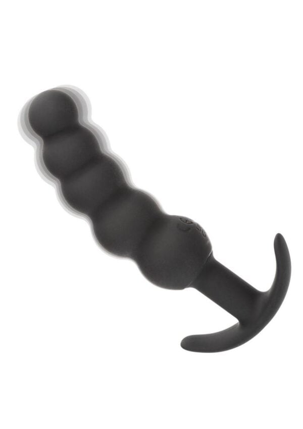 Boundless Vibrating X5 Beaded Plug Rechargeable Silicone Anal Plug - Black