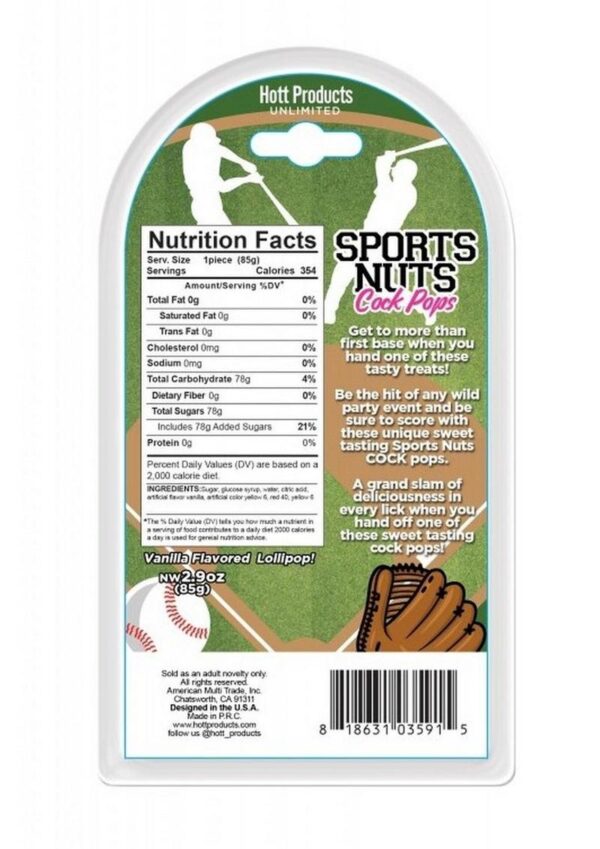 Sports Nuts Cock Pop Baseballs - Vanilla