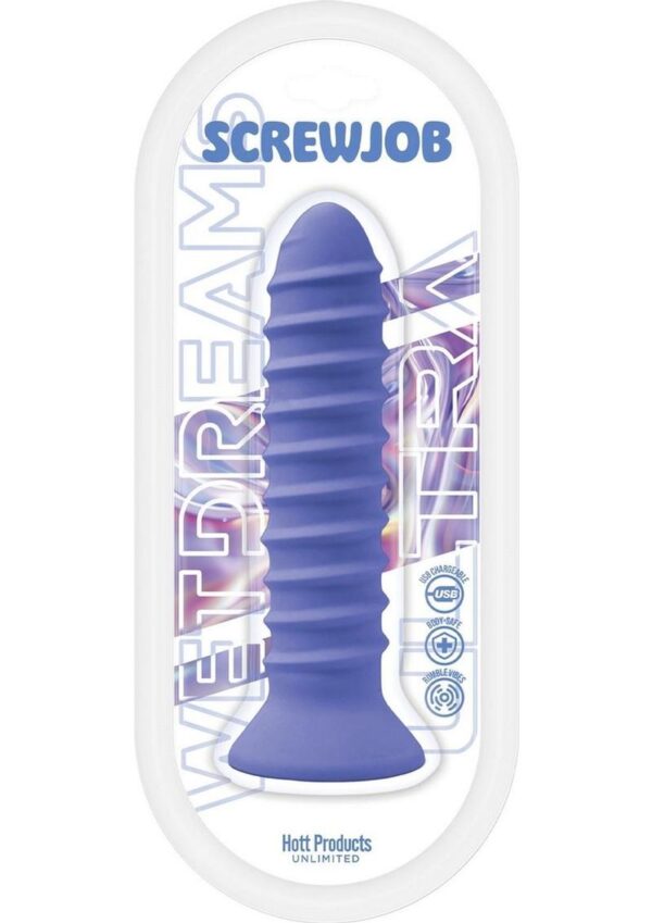 Wet Dreams Screwjob Rechargeable Silicone Multi-Speed Screw Shape Vibrator - Purple