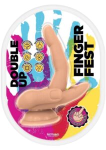 Finger Fest Double Up Silicone Dildo - Vanilla