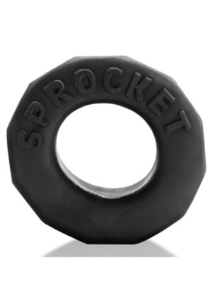 Oxballs Atomic Jock Sprocket Super Stretchy Cock Ring Night Edition - Black