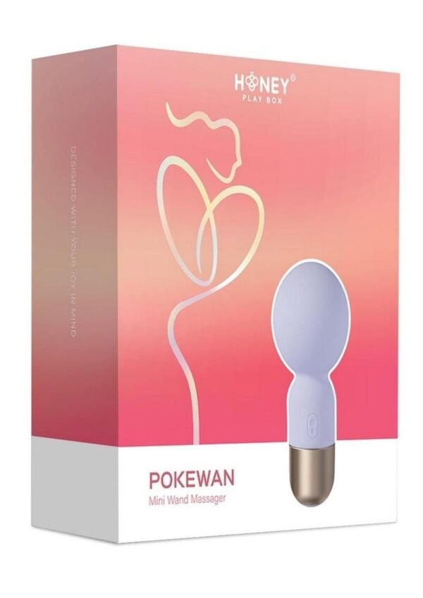 Pokewan Pocket Mini Vibrating Silicone Rechargeable Wand Massager - Purple/Rose Gold